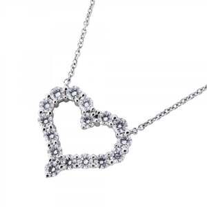 Tiffany Sentimental Heart Necklace Pt950 Platinum Diamond Women's